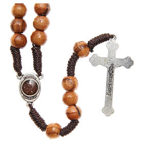 Rosary beads in Holy Land olive wood and cord with soil