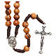 Rosary beads in Holy Land olive wood and cord with soil s1
