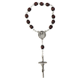 Armband mit schwarzen Perlen und dem Motiv von Papst Franziskus