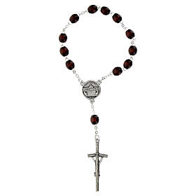 Armband mit schwarzen Perlen und dem Motiv von Papst Franziskus
