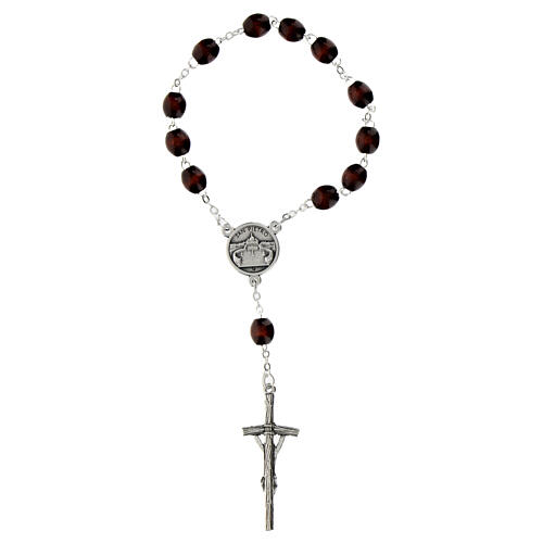 Armband mit schwarzen Perlen und dem Motiv von Papst Franziskus 2