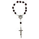 Armband mit schwarzen Perlen und dem Motiv von Papst Franziskus s1