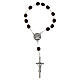Armband mit schwarzen Perlen und dem Motiv von Papst Franziskus s2