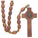 Chapelet avec grains en bois et croix St Benoît s2