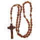 Rosary with wood grains and wooden cross Saint Benedict s4