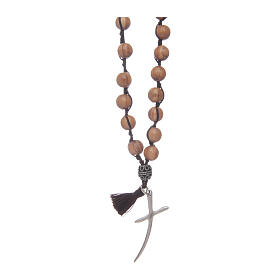 Rosenkranz mit Perlen aus Olivenholz und Kreuzanhänger