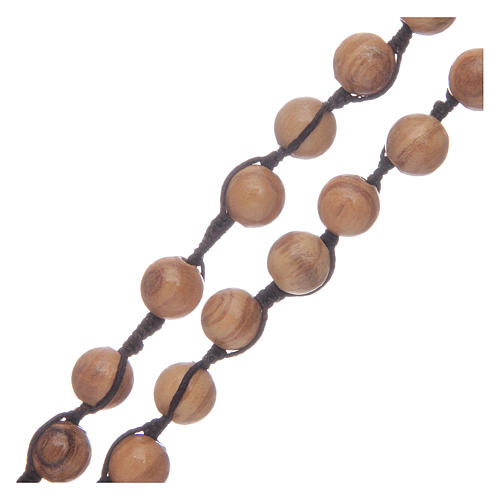 Rosary with olive wood grains and cross 3