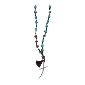 Rosary with turquoise grains and stylized cross