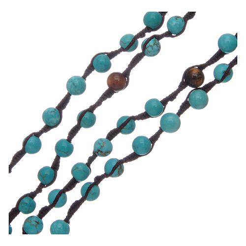 Rosary with turquoise grains and stylized cross 3