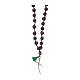 Rosary necklace composed by beechwood grains in rosewood colour s1