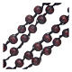 Rosary necklace composed by beechwood grains in rosewood colour s3
