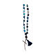 Rosary necklace with agate stones and cross s1