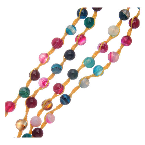 Rosary necklace with agate stone in mixed colours 3