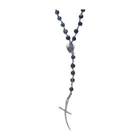 Rosary beads with sodalite grains and cross
