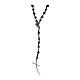 Rosary beads with multifaceted hematite grains and cross s1