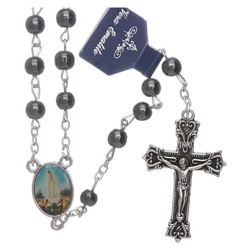 Our Lady of Fatima rosary hematite 6mm beads 1