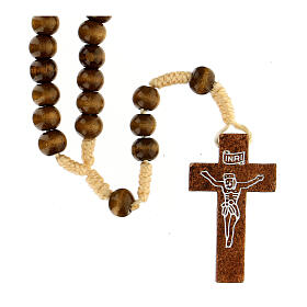 Rosary in wood grains diameter 8 mm silk setting