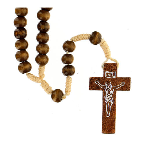 Rosary in wood grains diameter 8 mm silk setting 1