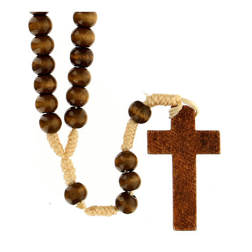 Rosary in wood grains diameter 8 mm silk setting 2