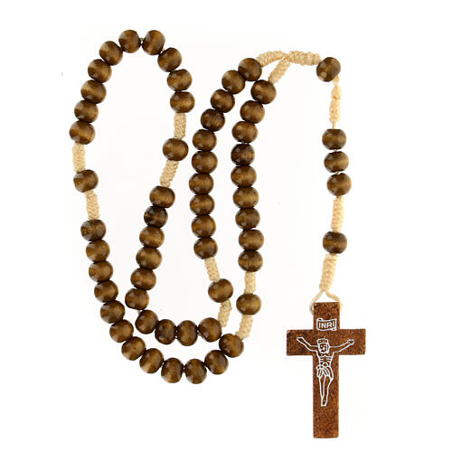 Rosary in wood grains diameter 8 mm silk setting 4