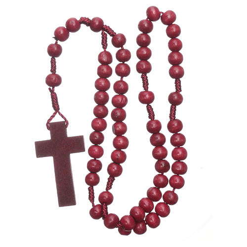 Rosary in wood round 8 mm silk setting 4