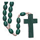 Rosary with oval green grains 8 mm silk setting s2