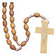 Rosary with wooden oval grains 8 mm silk setting s1