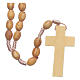 Rosary with wooden oval grains 8 mm silk setting s2