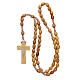 Rosary with wooden oval grains 8 mm silk setting s4