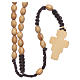 Rosary in olive wood oval Saint Damien silk setting s2