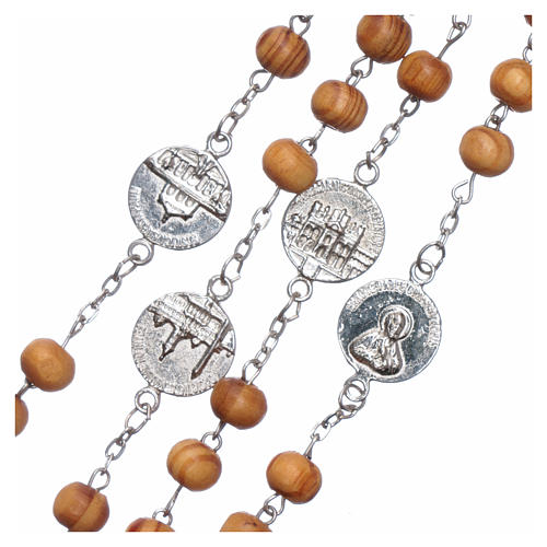Rosary with medals in olive wood 8 mm 4