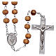 Rosary with medals in olive wood 8 mm s1