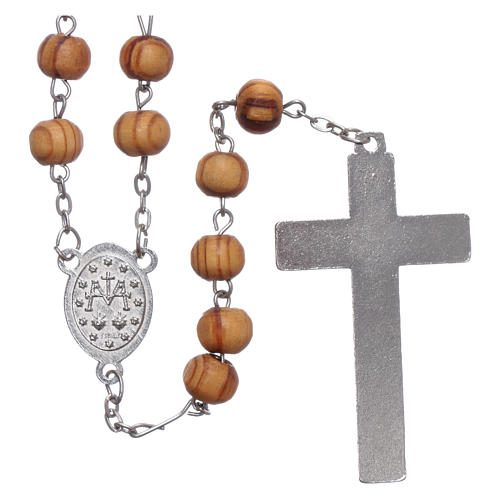 Rosary with medals in olive wood 8 mm 2