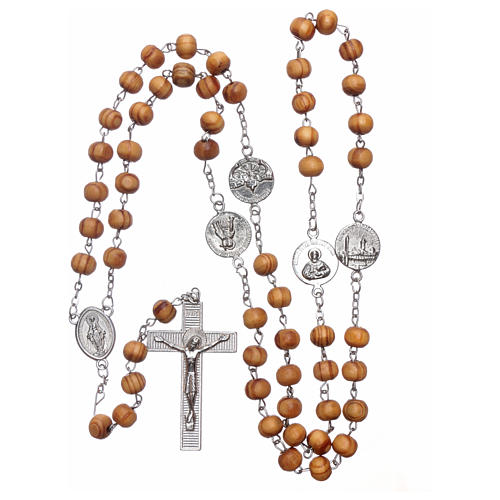 Rosary with medals in olive wood 8 mm 5