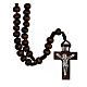 Rosary in brown wood round 7 mm with silver setting s1