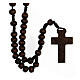 Rosary in brown wood round 7 mm with silver setting s2