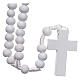 Rosary in white wood grains round 8 mm silk setting s2