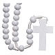 Rosary in white wood grains round 8 mm silk setting s1