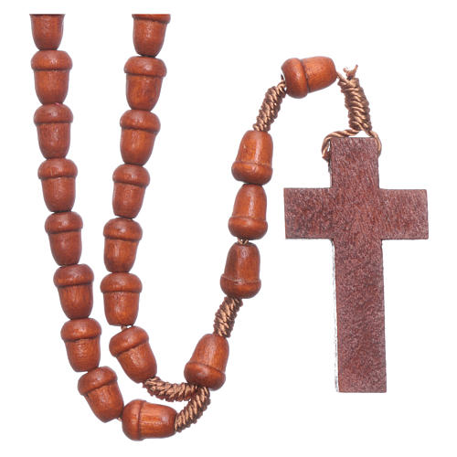 Rosary in wood with akron shaped grains 1