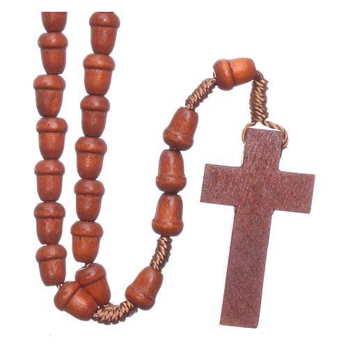 Rosary in wood with akron shaped grains 2