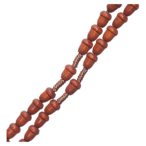 Rosary in wood with akron shaped grains 3