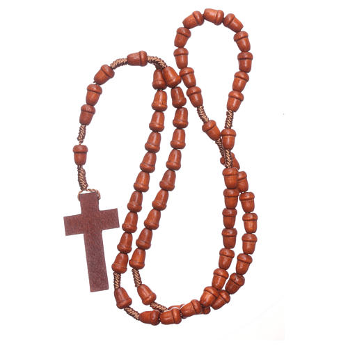 Rosary in wood with akron shaped grains 4