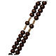 Rosary in dark brown wood 6 mm silk setting s3