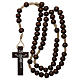 Rosary in dark brown wood 6 mm silk setting s4