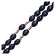 Rosary in dark blue wood with oval grains and silk setting 8 mm s3