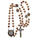Rosary in light brown wood, talking center piece telling the prayer of Saint Benedict in ITALIAN 8 mm s4