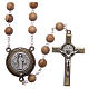 Rosary in light brown wood with Pope Francis talking prayer ITALIAN 8 mm s1