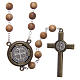 Rosary in light brown wood with Pope Francis talking prayer ITALIAN 8 mm s2