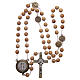Rosary in light brown wood with Pope Francis talking prayer ITALIAN 8 mm s4