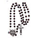 Rosary in burgundy wood with center piece talking Pope Francis prayer ITALIAN 8 mm s4